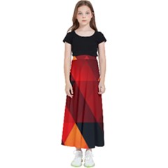 Abstract Triangle Wallpaper Kids  Flared Maxi Skirt by Ket1n9