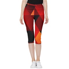 Abstract Triangle Wallpaper Inside Out Lightweight Velour Capri Leggings  by Ket1n9