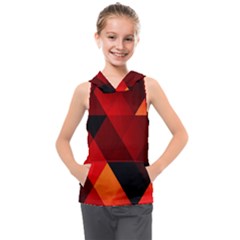 Abstract Triangle Wallpaper Kids  Sleeveless Hoodie by Ket1n9