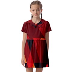 Abstract Triangle Wallpaper Kids  Asymmetric Collar Dress by Ket1n9