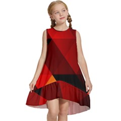 Abstract Triangle Wallpaper Kids  Frill Swing Dress by Ket1n9