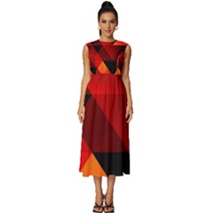 Abstract Triangle Wallpaper Sleeveless Round Neck Midi Dress by Ket1n9