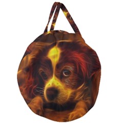 Cute 3d Dog Giant Round Zipper Tote by Ket1n9