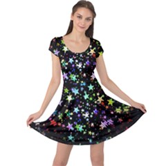 Christmas Star Gloss Lights Light Cap Sleeve Dress by Ket1n9