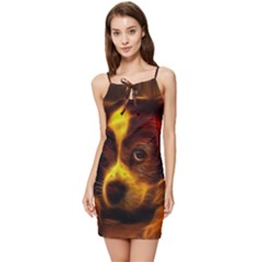 Cute 3d Dog Summer Tie Front Dress by Ket1n9