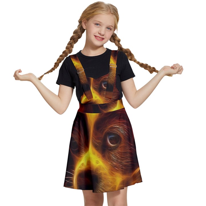 Cute 3d Dog Kids  Apron Dress