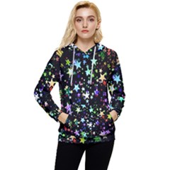 Christmas Star Gloss Lights Light Women s Lightweight Drawstring Hoodie by Ket1n9