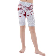 Christmas Star Snowflake Kids  Mid Length Swim Shorts by Ket1n9