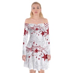 Christmas Star Snowflake Off Shoulder Skater Dress by Ket1n9