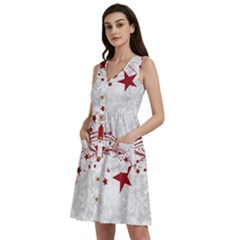 Christmas Star Snowflake Sleeveless Dress With Pocket by Ket1n9