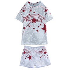 Christmas Star Snowflake Kids  Swim T-shirt And Shorts Set by Ket1n9