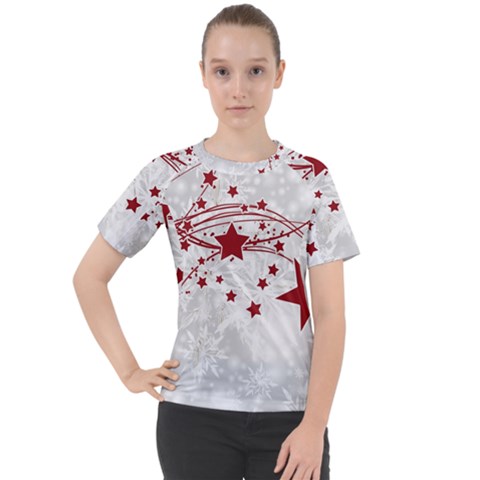 Christmas Star Snowflake Women s Sport Raglan T-shirt by Ket1n9