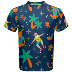 Colorful Funny Christmas Pattern Men s Cotton T-shirt by Ket1n9