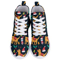 Funny Christmas Pattern Background Women s Lightweight High Top Sneakers by Ket1n9