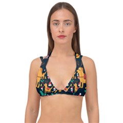 Funny Christmas Pattern Background Double Strap Halter Bikini Top by Ket1n9