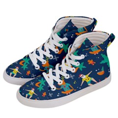 Colorful Funny Christmas Pattern Women s Hi-top Skate Sneakers by Ket1n9