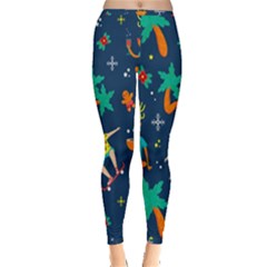 Colorful Funny Christmas Pattern Inside Out Leggings by Ket1n9