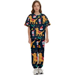 Funny Christmas Pattern Background Kids  T-shirt And Pants Sports Set by Ket1n9