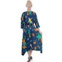 Colorful Funny Christmas Pattern Quarter Sleeve Wrap Front Maxi Dress View2