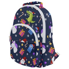 Colorful Funny Christmas Pattern Rounded Multi Pocket Backpack