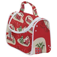 Christmas New Year Seamless Pattern Satchel Handbag by Ket1n9