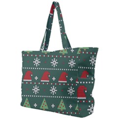 Beautiful Knitted Christmas Pattern Simple Shoulder Bag by Ket1n9