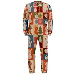 Cute Christmas Seamless Pattern Vector  - Onepiece Jumpsuit (men) by Ket1n9