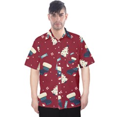 Flat Design Christmas Pattern Collection Art Men s Hawaii Shirt