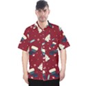 Flat Design Christmas Pattern Collection Art Men s Hawaii Shirt View1