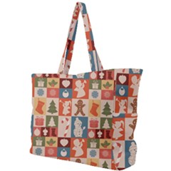 Cute Christmas Seamless Pattern Vector  - Simple Shoulder Bag by Ket1n9