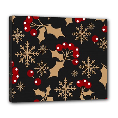 Dinosaur Colorful Funny Christmas Pattern Deluxe Canvas 24  X 20  (stretched) by Ket1n9