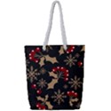 Dinosaur Colorful Funny Christmas Pattern Full Print Rope Handle Tote (Small) View1