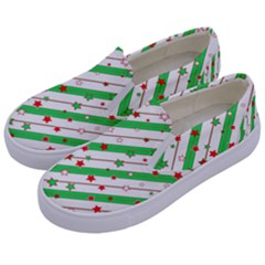 Christmas Paper Stars Pattern Texture Background Colorful Colors Seamless Kids  Canvas Slip Ons by Ket1n9