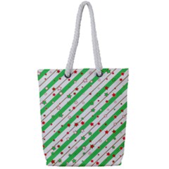 Christmas Paper Stars Pattern Texture Background Colorful Colors Seamless Full Print Rope Handle Tote (small) by Ket1n9