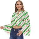 Christmas Paper Stars Pattern Texture Background Colorful Colors Seamless Boho Long Bell Sleeve Top View2