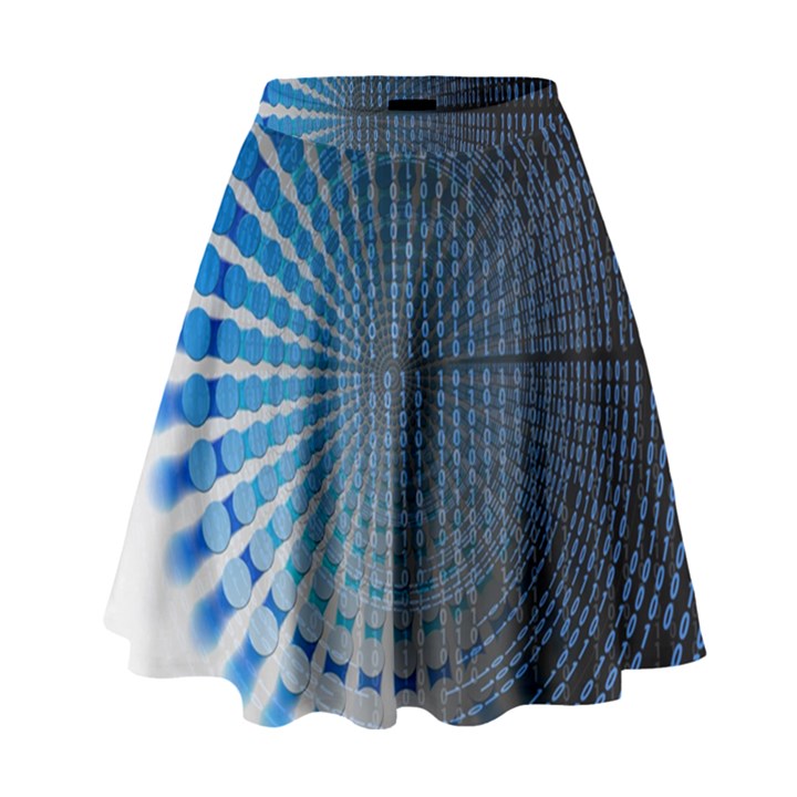 Data Computer Internet Online High Waist Skirt