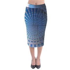 Data Computer Internet Online Velvet Midi Pencil Skirt by Ket1n9