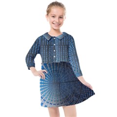 Data Computer Internet Online Kids  Quarter Sleeve Shirt Dress by Ket1n9