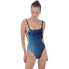 Data Computer Internet Online Tie Strap One Piece Swimsuit by Ket1n9