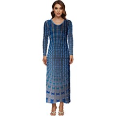 Data Computer Internet Online Long Sleeve Longline Maxi Dress by Ket1n9