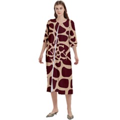 Animal Print Girraf Patterns Women s Cotton 3/4 Sleeve Night Gown by Ket1n9