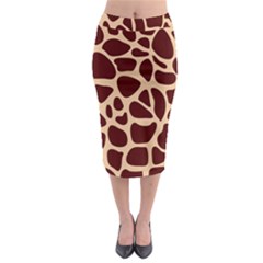 Animal Print Girraf Patterns Midi Pencil Skirt by Ket1n9