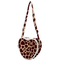 Animal Print Girraf Patterns Heart Shoulder Bag by Ket1n9