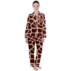 Animal Print Girraf Patterns Women s Long Sleeve Satin Pajamas Set	 by Ket1n9