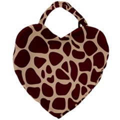 Animal Print Girraf Patterns Giant Heart Shaped Tote by Ket1n9