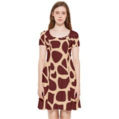 Animal Print Girraf Patterns Inside Out Cap Sleeve Dress by Ket1n9