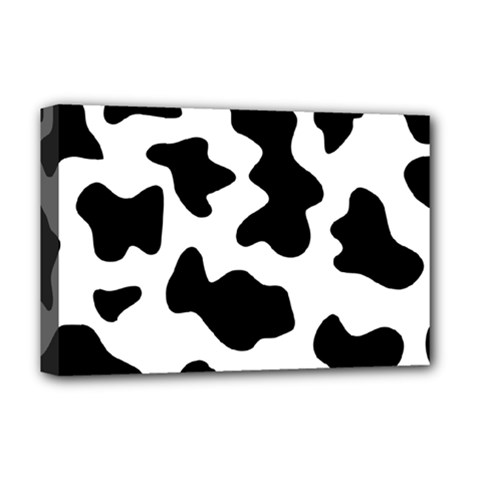 Animal Print Black And White Black Deluxe Canvas 18  X 12  (stretched) by Ket1n9