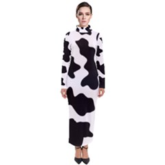 Animal Print Black And White Black Turtleneck Maxi Dress by Ket1n9