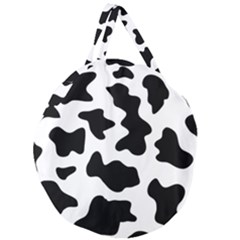 Animal Print Black And White Black Giant Round Zipper Tote by Ket1n9