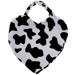 Animal Print Black And White Black Giant Heart Shaped Tote by Ket1n9